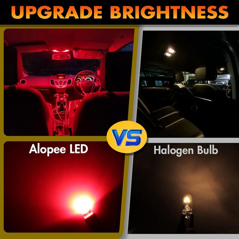 Alopee 30 Pack 194 Led Bulb Red Acrylic 168 Led DC 12V Interior Dome Lights for 194 168 T10 2825 W5W Car Reading Tail Door Light - Image 5